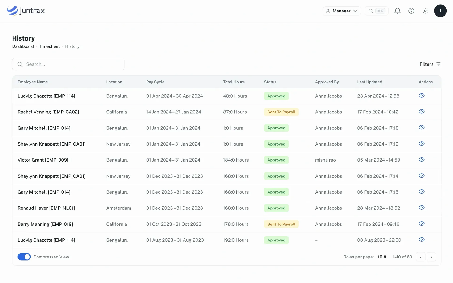Juntrax PSA – Timesheet
